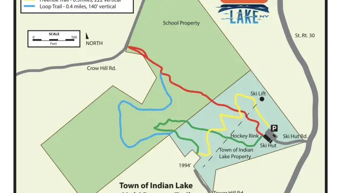 map of Indian Lake Bike trails